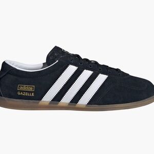 Brand new adidas Gazelle lo pro black and white suede sneakers with gum sole
